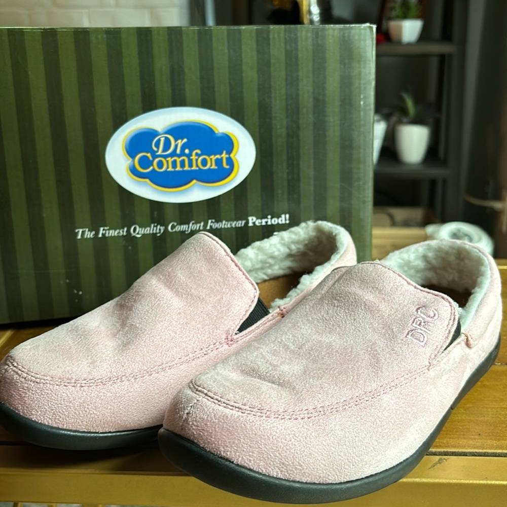Dr comfort diabetic slipper CUDDLE size 6 WIDE Pink removable footbed  NEW